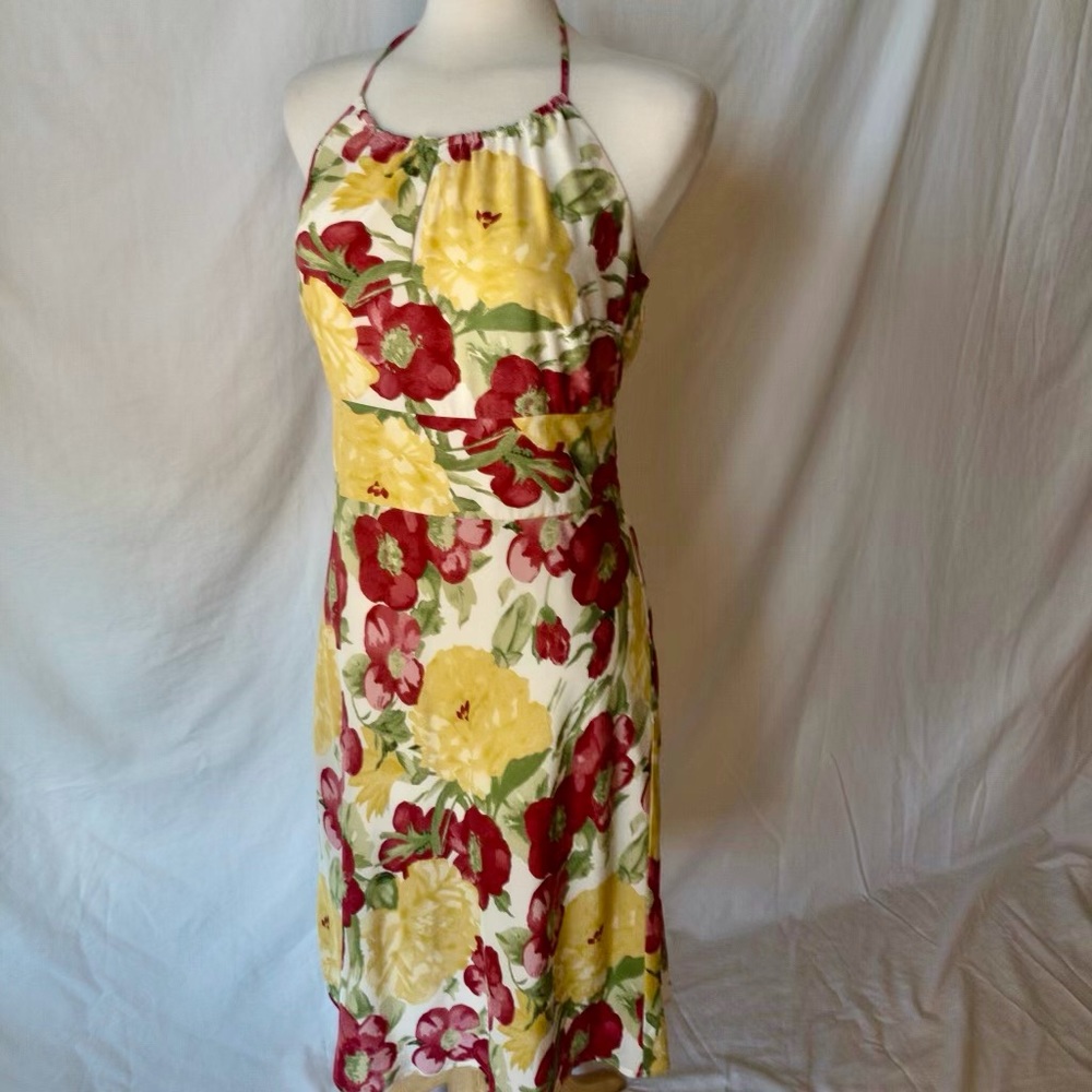 LOFT 100% Silk Floral Halter